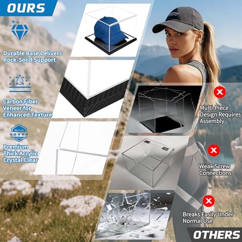 Clear Hat Display Case Acrylic Baseball Cap Holder Stand