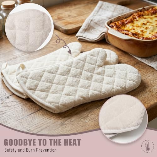 15" 482°F Terry Cloth Oven Mitts 100% Cotton Set of 2 (2 Count)