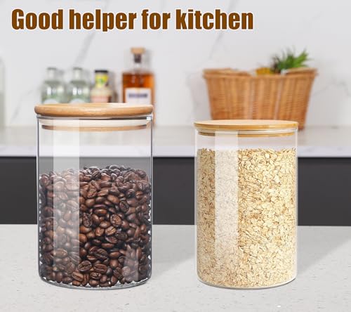 6 Pack Glass Food Storage Jars with Airtight Lids