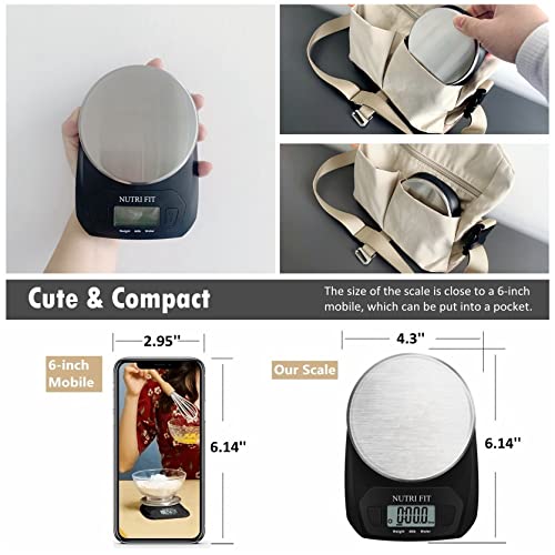 Digital Food Scale Small Kitchen Scales Weight in Grams Oz Black