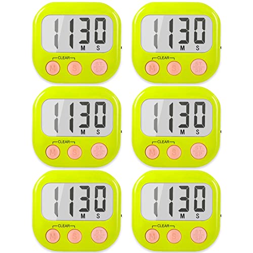 Digital Kitchen Timers for Cooking (6 Count)