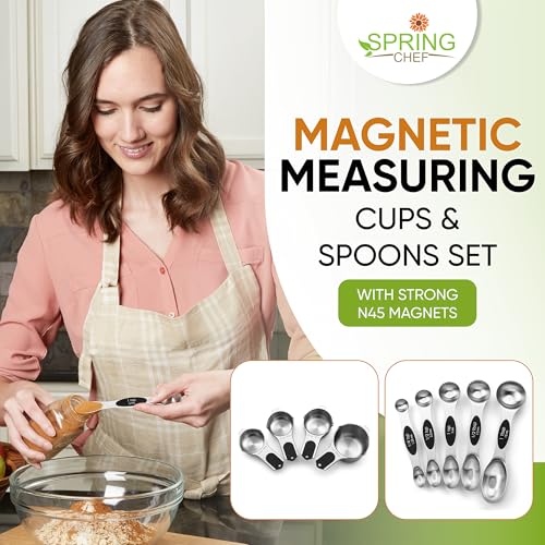 Magnetic Measuring Cups & Spoons Set of 9 with Leveler (9 Count)