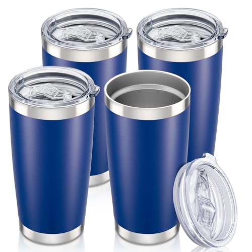 20 oz Tumbler with Lid Stainless Steel Insulated Tumblers Bulk Cups Mug (4 Count)