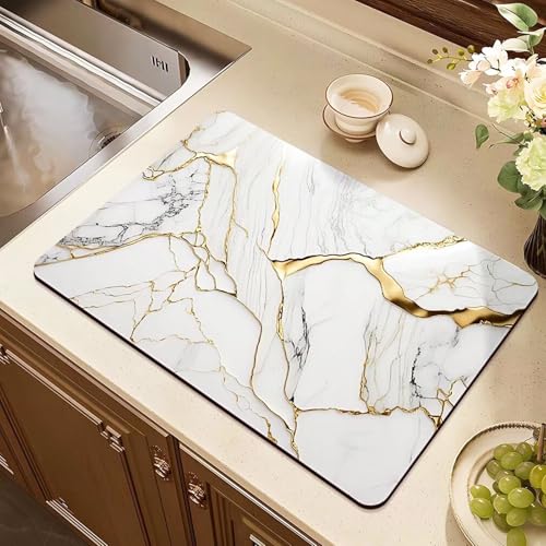 Coffee Mat or Dish Drying Mat Super Absorbent Drying Marble pattern Mat