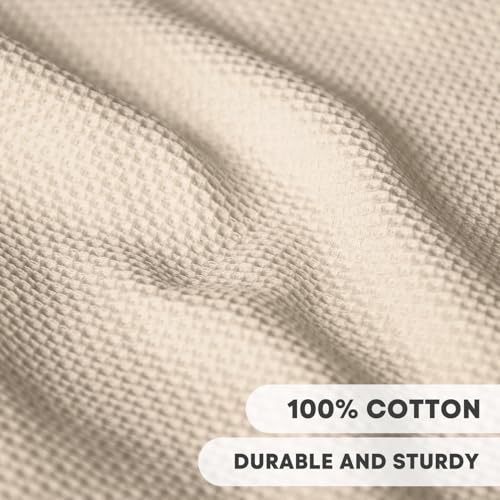 100% Cotton Beige Waffle Weave Kitchen Dish Cloths (6 Count)