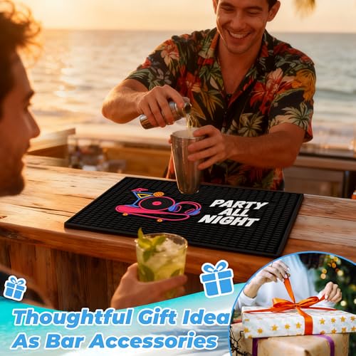 Neon Tiki Black Bar Mat 18 x 12 Inch