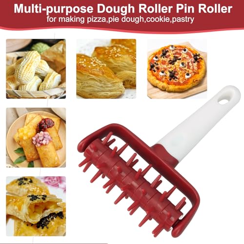 Pizza Dough Docker Roller Plastic Pizza Pin Puncher Dough Hole Maker Docking Tool Pizza Making Accessories for Cookie Pie Pastry Bread