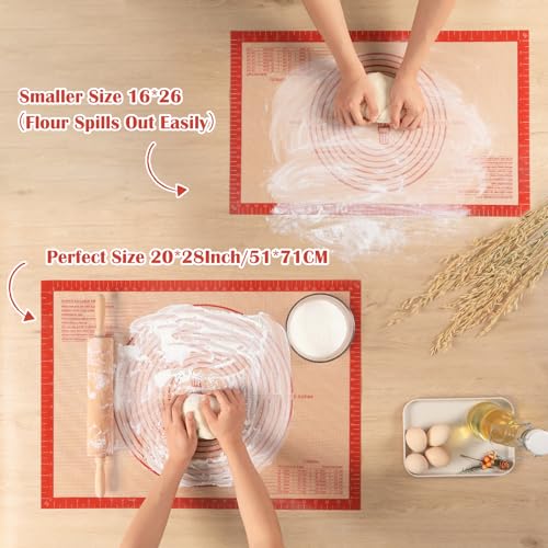 Non slip Silicone Pastry Mat Extra Large Measurements 28''x 20'' Baking Mat