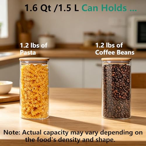 1.6Qt Square Glass Jars (3 Count)