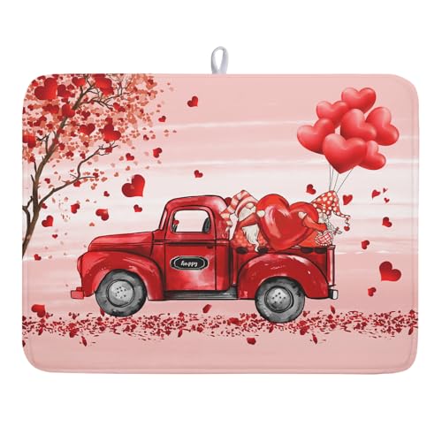 Valentine's Day Dish Drying Mats for Kitchen Counter