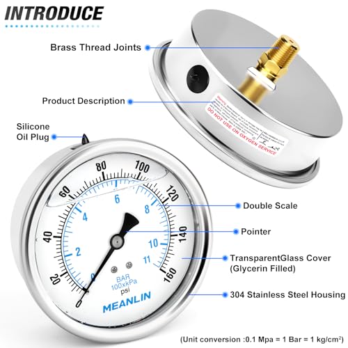 0~160Psi Stainless Steel 1