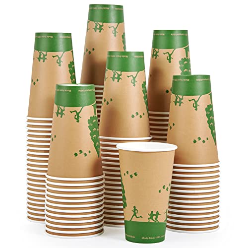16 oz Compostable Paper Coffee Cups with PLA Lined