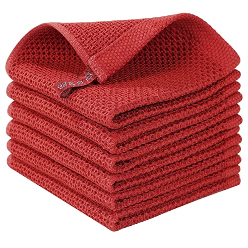 100% Cotton Waffle Weave Kitchen Dish Cloths 6 (6 Count)