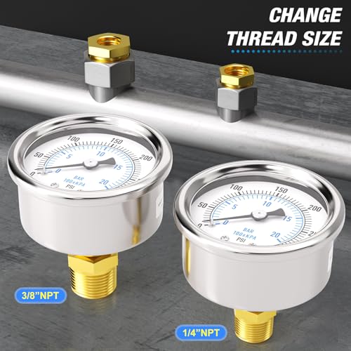 0~300Psi Dry Pressure Gauge Stainless Steel 1