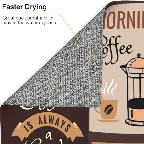 Retro Coffee Pattern Dish Drying Mat