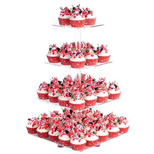 4 Tier Acrylic Cupcake Stand with 6“ Between Two Layers