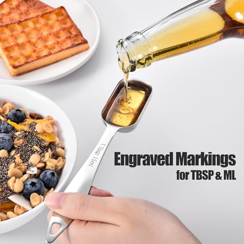 18 8 Stainless Steel Measuring Spoons with Long Handle (6 Count)
