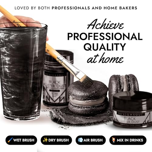Black Edible Glitter for Drinks & Cakes