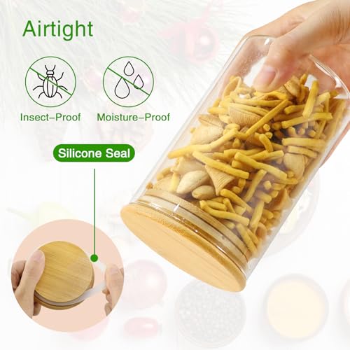 Glass Jars with Bamboo Lids 20 oz (12 Count)