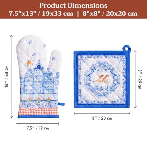100% Cotton Oven Mitt & Pot Holder Set (2 Count)