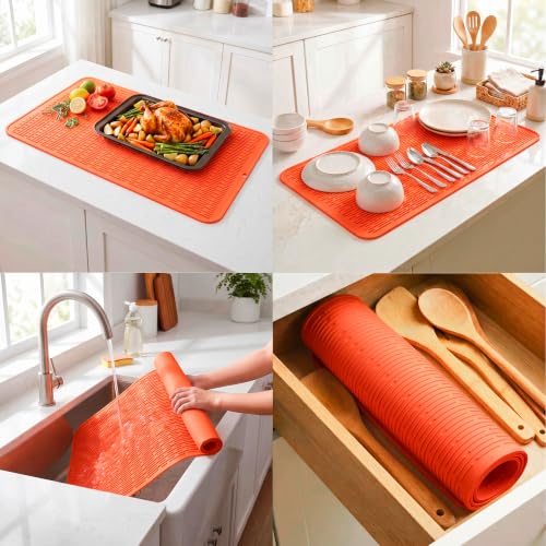 Silicone Dish Drying Mat for Multiple Usage