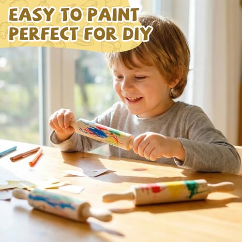 12 Pack 8 Inch Mini Wood Rolling Pin (12 Count)