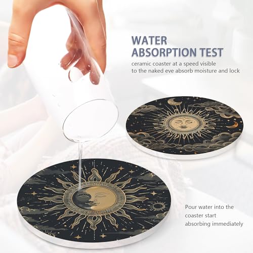 Drink Coasters Set of 6 with Holder