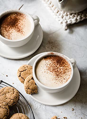 8 oz Cappuccino Cups with Saucers (4 Count)