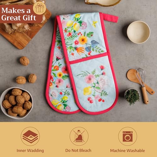 Double Oven Mitts 100% Cotton Double Oven Glove