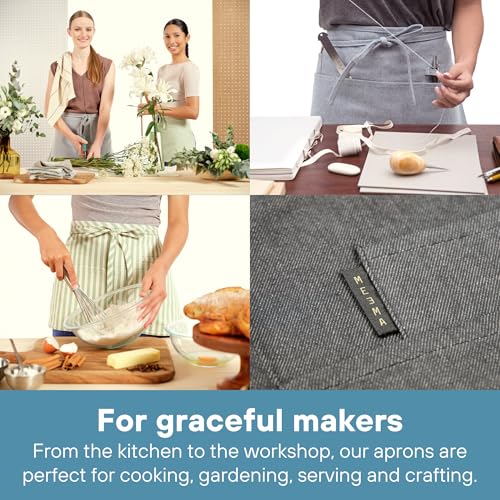 Chef Waist Aprons for Women with Pockets
