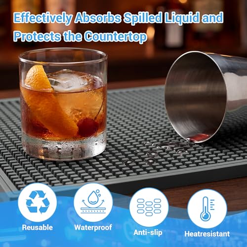 Bar Mat Premium 18"X12" Rubber Bar Mats for Countertop