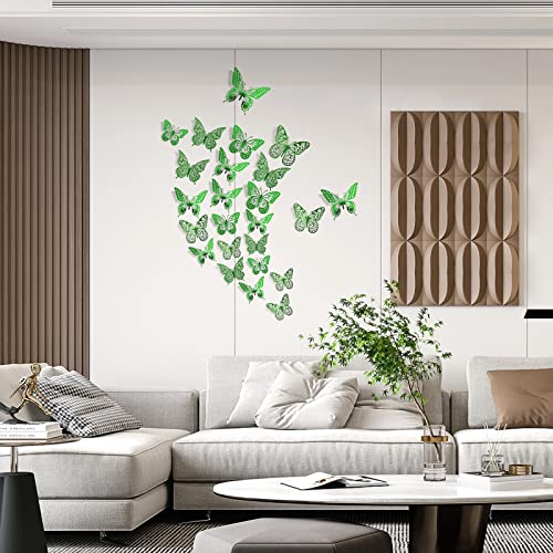 3D Butterfly Wall Decor 48 Pcs Dark Green Butterfly Decorations (48 Count)