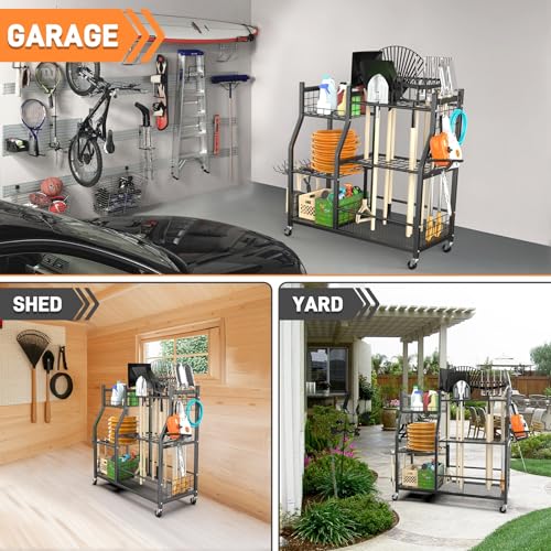 Garden Tool Organizer with Wheels