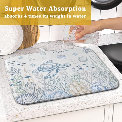 Ocean Turtle Dish Drying Mat