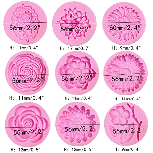 Flowers Fondant Molds Silicone Flower Molds for Cupcake Dessert