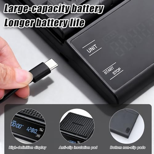 Rechargeable Coffee Scale with Timer