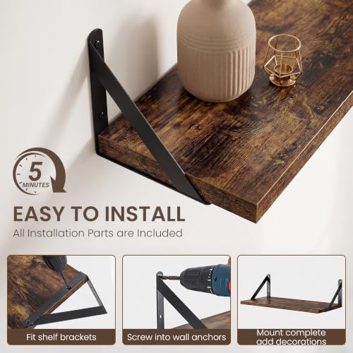 Wall Mounted Floating Shelves Set of 2 (2 Count)