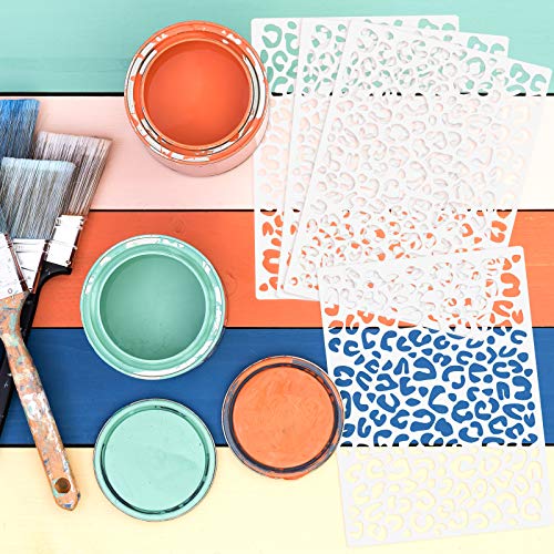 4 Pieces Leopard Cheetah Print Paint Stencil (4 Count)