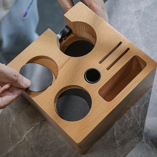 58mm Espresso Tamping Station Compact Portafilter Stand and Coffee Accessories Organizer for Espresso Machines with Tamper Holder