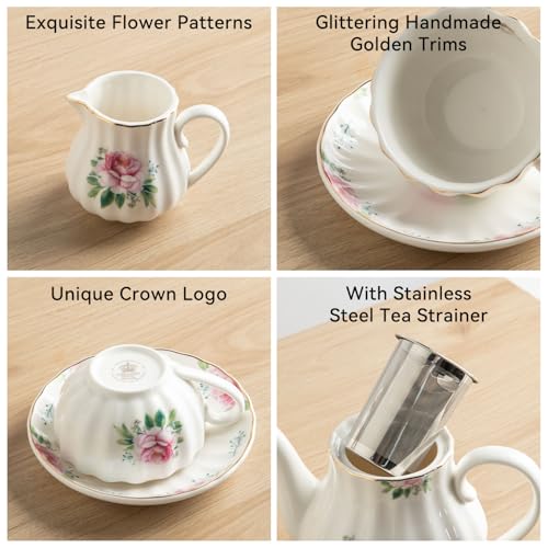 Sweejar Porcelain Tea Sets British Royal Series (22 Count)