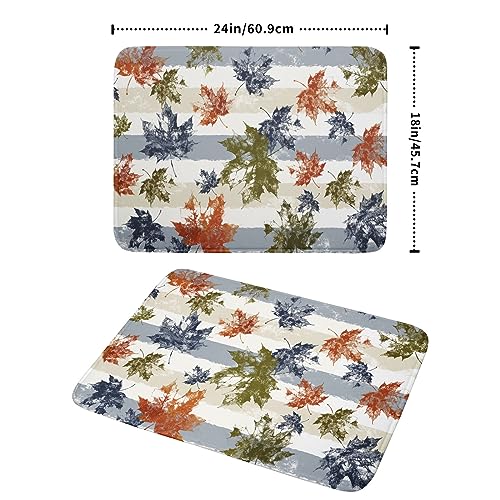 Autumn Colorful Maple Leaves Dish Drying Mat for Kitchen Counter