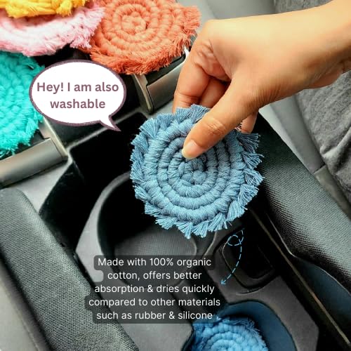 Cotton Car Coasters for Cup Holders (2 Count)