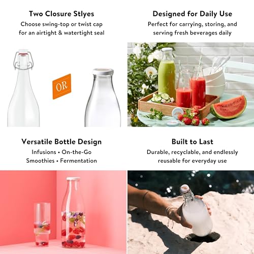 French Glass Swing Top Bottles (3 Count)