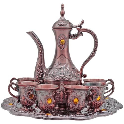 Turkish Tea Coffee Cup and Pot Set Including Teapot