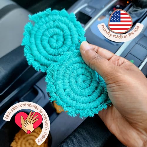 Cotton Car Coasters for Cup Holders (2 Count)