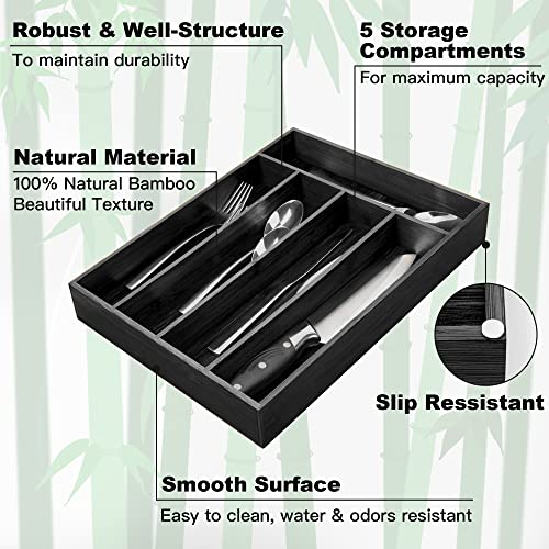 Bamboo Silverware Holder