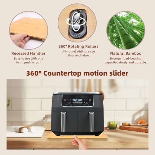 360°Rolling Tray Bamboo Appliance Slider for Breville Espresso Machine