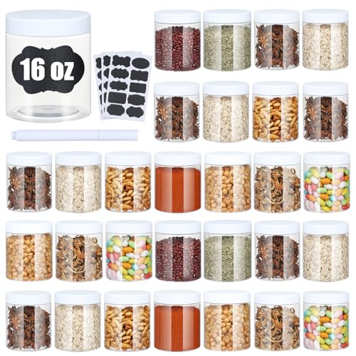 Plastic Jars with Lids (16 Count)