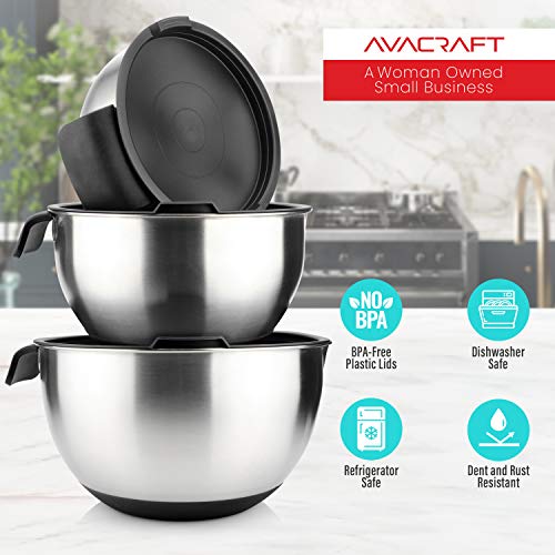 18 10 Stainless Steel Mixing Bowl Set with Lids