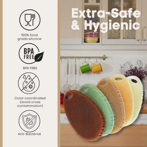 Silicone Dish Scrubber Set of 5 (5 Count)